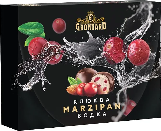  TM Grondard       (10186) Конфеты глазированные Марципановые Клюква и Водка, 98г  в Нерюнгри