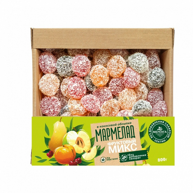  Меренга Мармелад в кокосовой обсыпке Фруктовый микс , 800г     в Нерюнгри