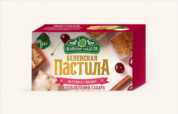 №2 Пастила  200г диетическая С ВИШНЕЙ, НОВЫЙ ФОРМАТ (4 шт по 50гр)    в Нерюнгри